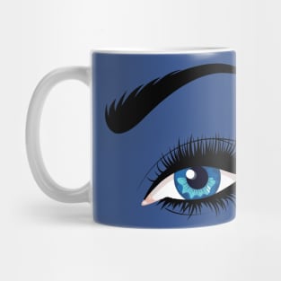 Blue fem eye with long eyelashes Mug